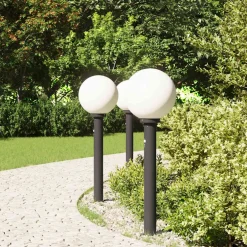 vidaXL Bolderverlichting met sensor 3 stuks 80 cm Zwart IP44