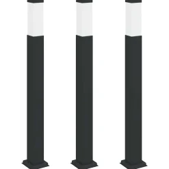 vidaXL Bolderverlichting 3 stuks 80 cm Zwart IP44