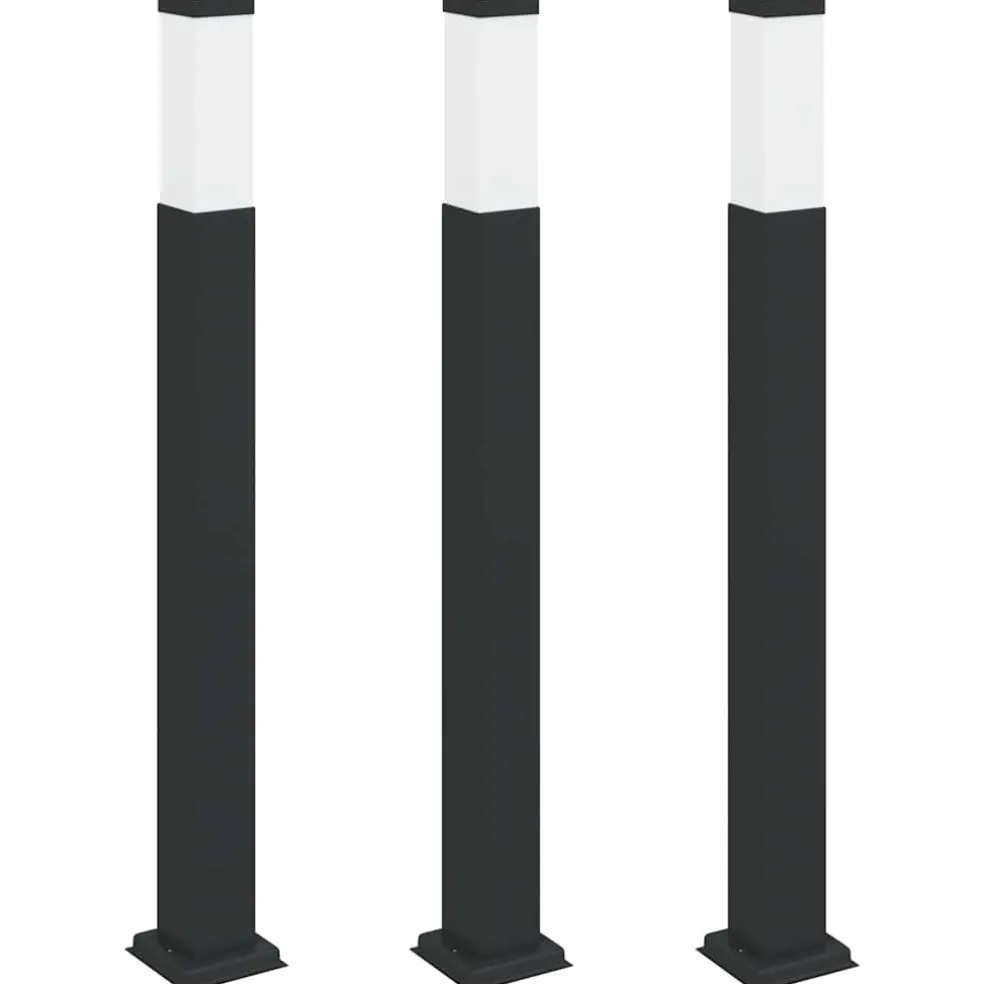 vidaXL Bolderverlichting 3 stuks 80 cm Zwart IP44