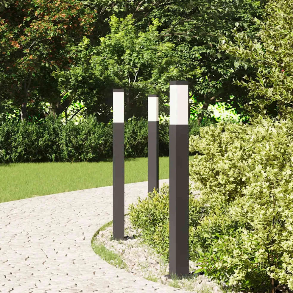 vidaXL Bolderverlichting 3 stuks 80 cm Zwart IP44