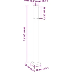 vidaXL Bolderverlichting 3 stuks 80 cm Zwart IP44