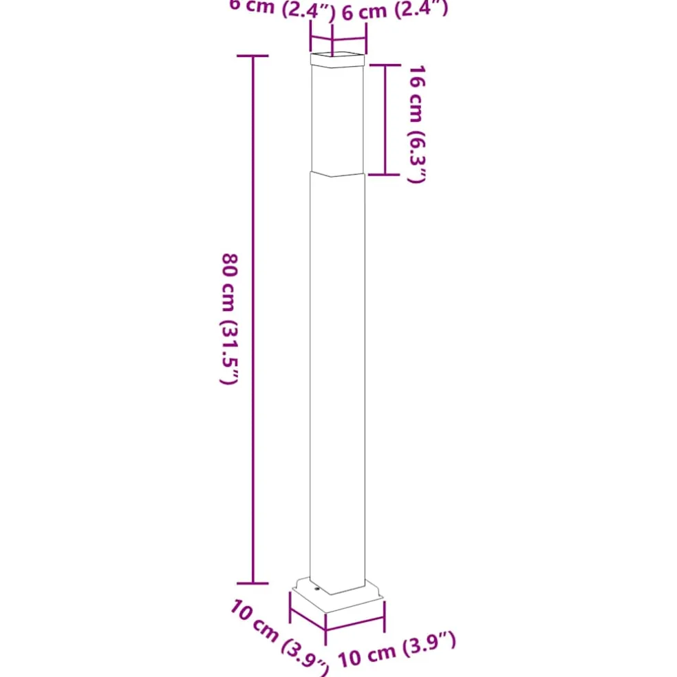 vidaXL Bolderverlichting 3 stuks 80 cm Zwart IP44