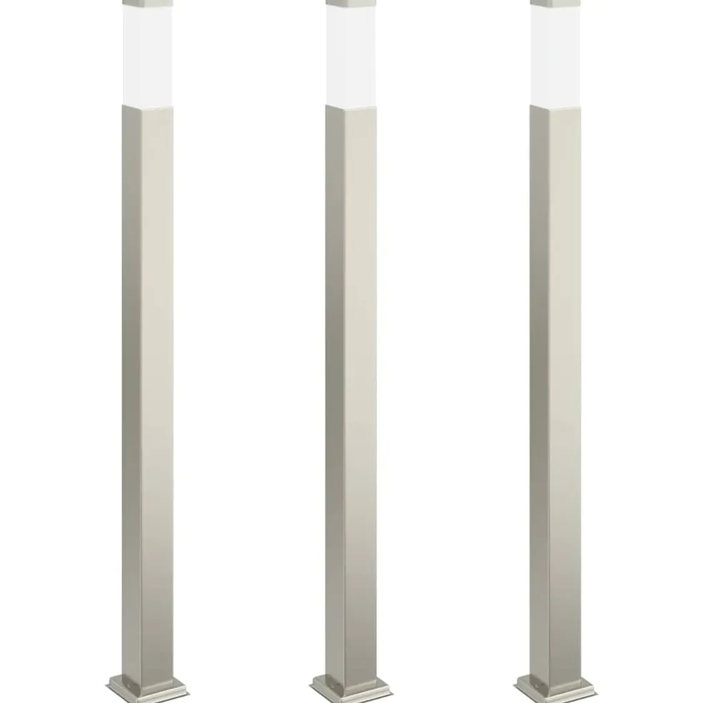 vidaXL Bolderverlichting 3 stuks 110 cm RVS IP44