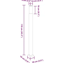 vidaXL Bolderverlichting 3 stuks 110 cm RVS IP44