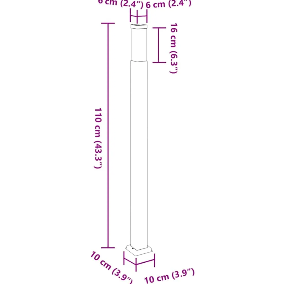 vidaXL Bolderverlichting 3 stuks 110 cm RVS IP44