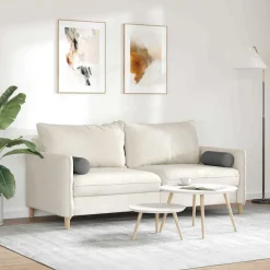 vidaXL Bolster Kussens 2 st Stof Donkergrijs Ø 15 x 40 cm
