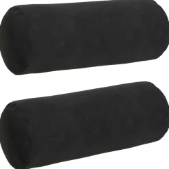 vidaXL Bolster Kussens 2 stuks Zwart Ø 15 x 40 cm Cordstof