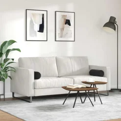 vidaXL Bolster Kussens 2 stuks Zwart Ø 15 x 40 cm Cordstof