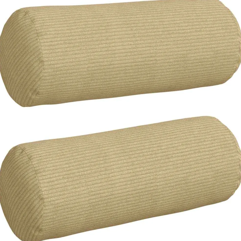 vidaXL Bolster Kussens 2 stuks Grijs groen Ø 15 x 40 cm Cordstof