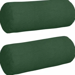 vidaXL Bolster Kussens 2 stuks Donkergroen Ø 15 x 40 cm Cordstof