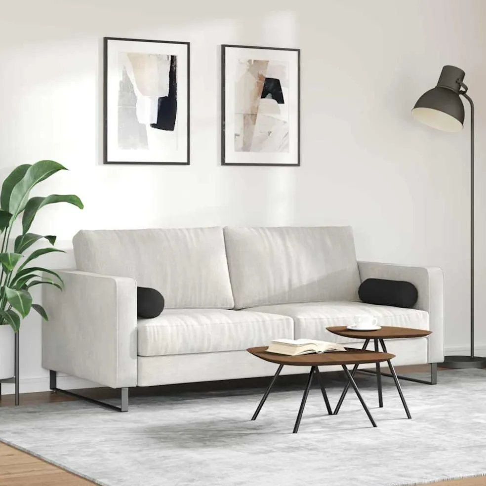 vidaXL Bolster Kussens 2 stuks Zwart Ø 15 x 40 cm Microvezel Stof