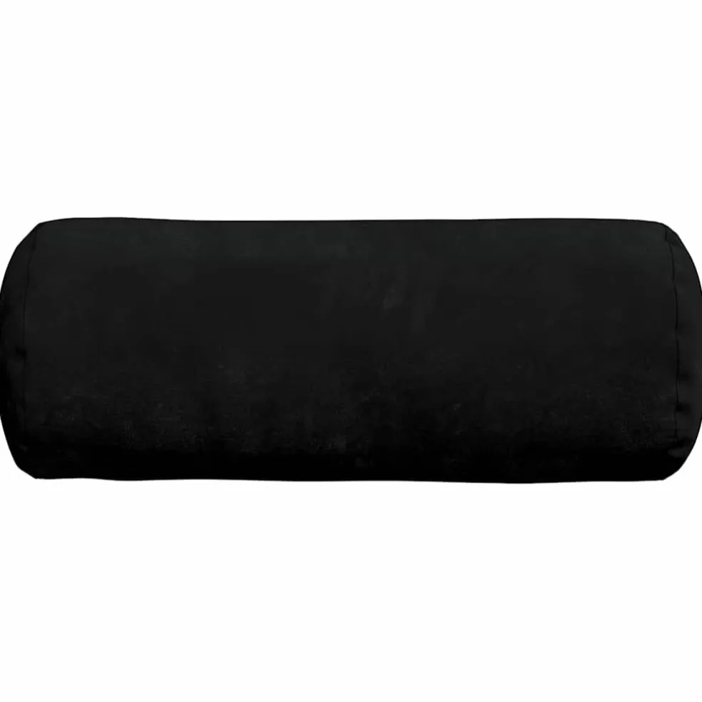 vidaXL Bolster Kussens 2 stuks Zwart Ø 15 x 40 cm Microvezel Stof