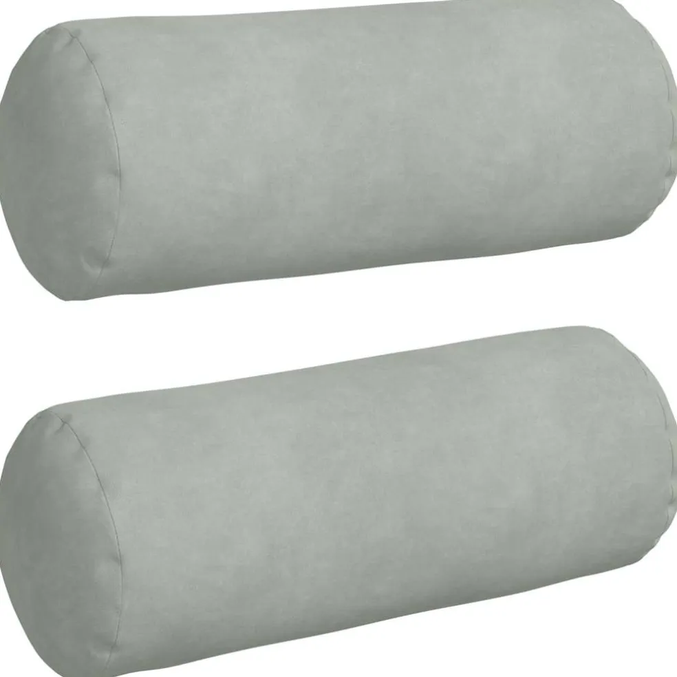 vidaXL Bolster Kussens 2 stuks Lichtgrijs Ø 15 x 40 cm Cordstof