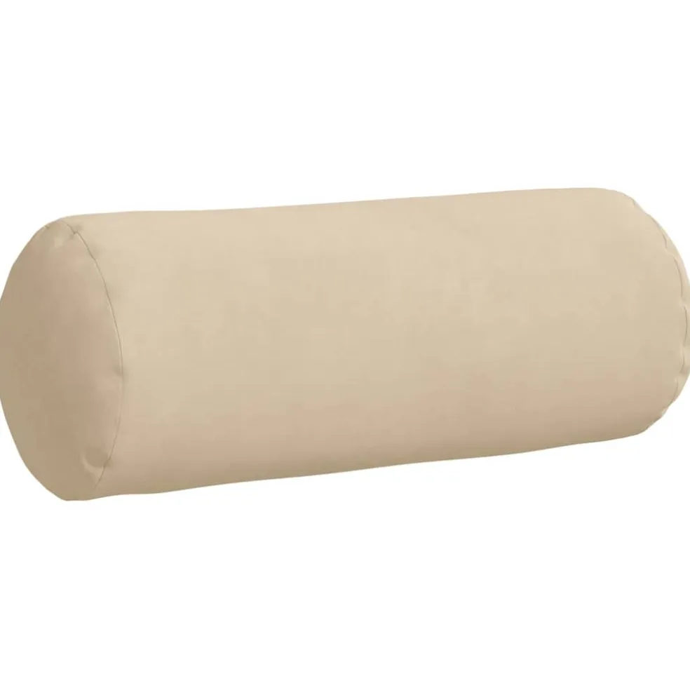 vidaXL Bolster Kussens 2 stuks Crème Ø 15 x 40 cm Microvezel Stof