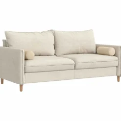 vidaXL Bolster Kussens 2 stuks Crème Ø 15 x 40 cm Microvezel Stof