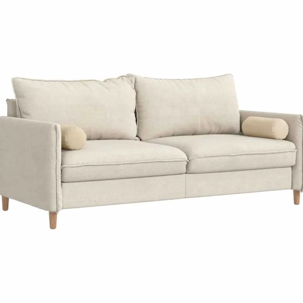 vidaXL Bolster Kussens 2 stuks Crème Ø 15 x 40 cm Microvezel Stof