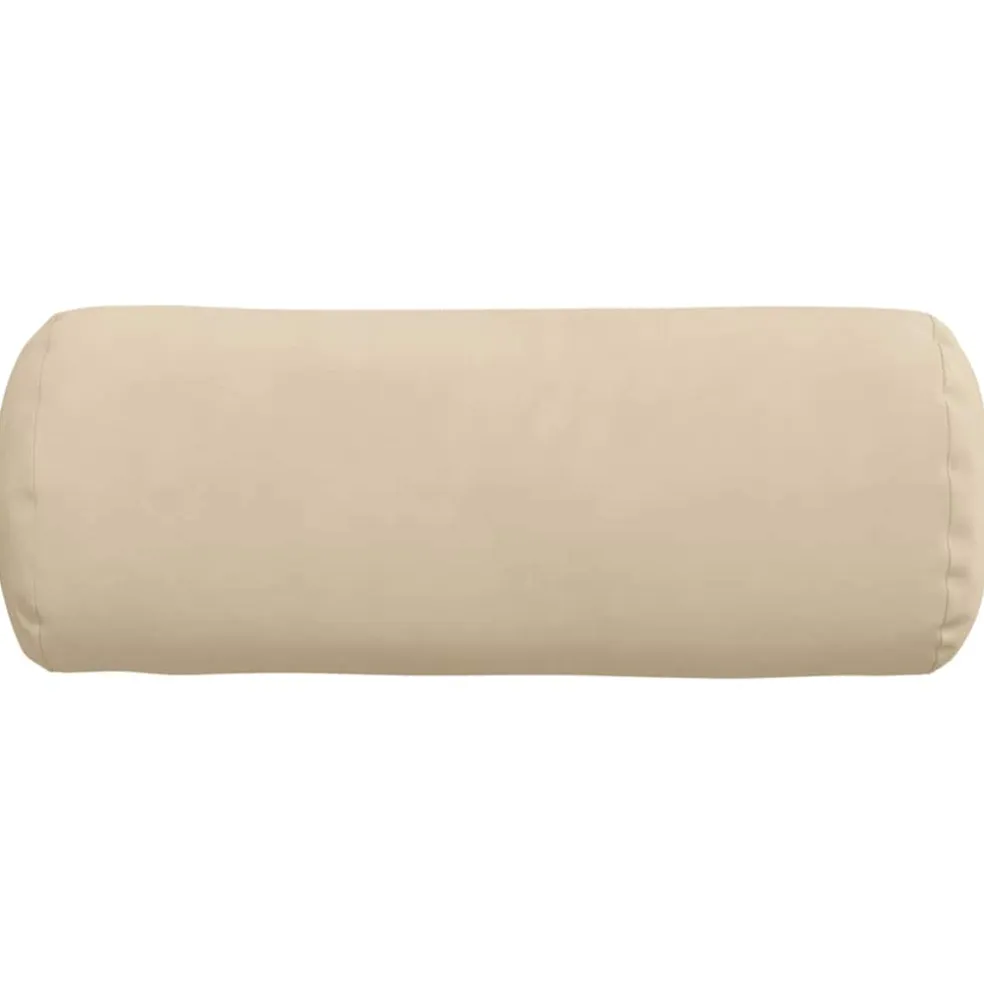 vidaXL Bolster Kussens 2 stuks Crème Ø 15 x 40 cm Microvezel Stof
