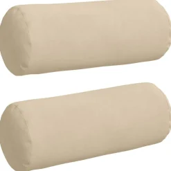 vidaXL Bolster Kussens 2 stuks Crème Ø 15 x 40 cm Microvezel Stof