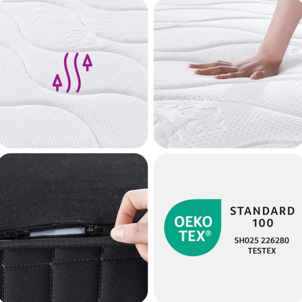vidaXL Bonell pocketvering matras Medium 80 x 200 cm Wit