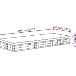 vidaXL Bonell pocketvering matras Medium 80 x 200 cm Wit
