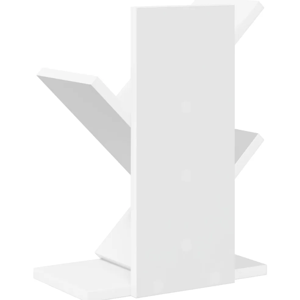 vidaXL Boomvormige boekenplank met 3 planken 30 x 18 x 40 cm Bewerkt hout Wit