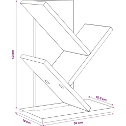 vidaXL Boomvormige boekenplank met 3 planken 30 x 18 x 40 cm Bewerkt hout Wit