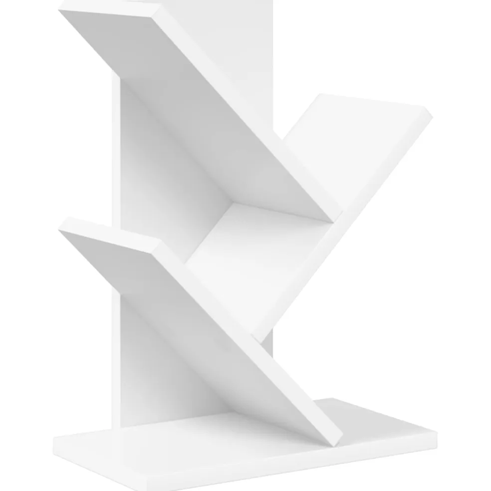vidaXL Boomvormige boekenplank met 3 planken 30 x 18 x 40 cm Bewerkt hout Wit