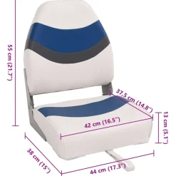 vidaXL Bootstoelen 2 st inklapbaar met hoge rugleuning 44x38x55 cm