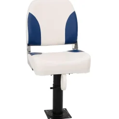 vidaXL Bootstoel 1 set inklapbaar 41x36x48 cm blauw en wit