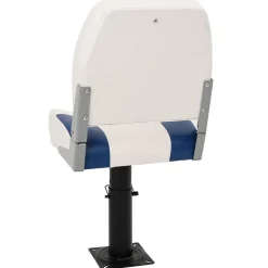 vidaXL Bootstoel 1 set inklapbaar 41x36x48 cm blauw en wit