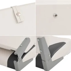 vidaXL Bootstoel 1 set inklapbaar lage rugleuning fixeerlus
