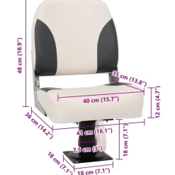 vidaXL Bootstoel 1 set inklapbaar lage rugleuning fixeerlus