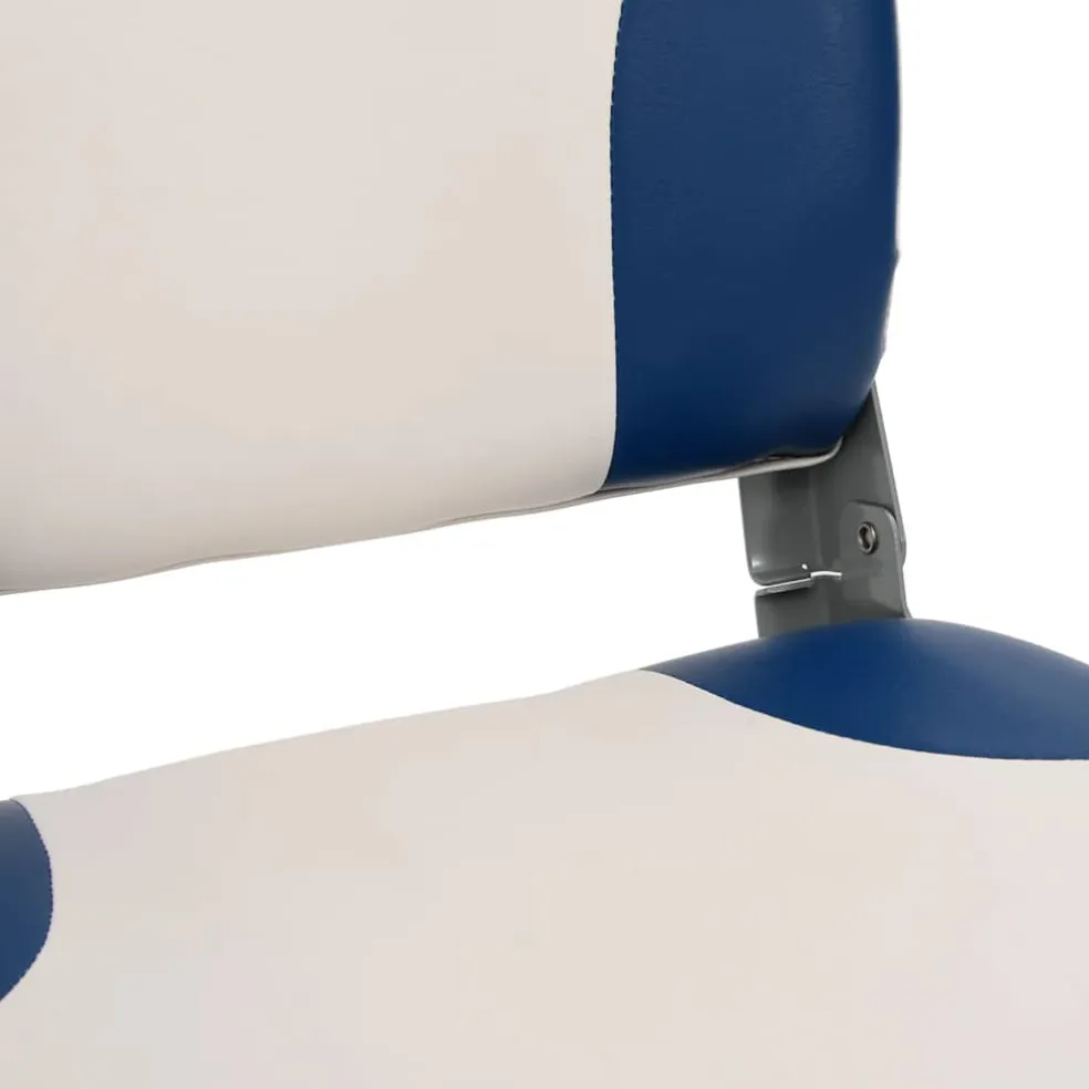 vidaXL Bootstoel 1 set met blauw-witte kussens inklapbaar