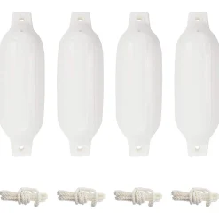 vidaXL Bootstootkussens 4 st Ø 11x40 cm PVC wit