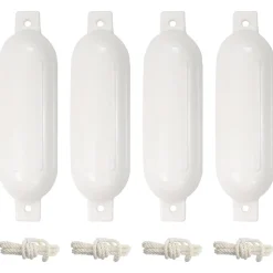 vidaXL Bootstootkussens 4 st Ø 14x50 cm PVC wit