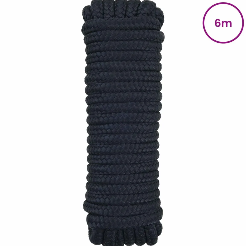 vidaXL Boottouw 10 mm 6 m Koninklijk Blauw Polyester
