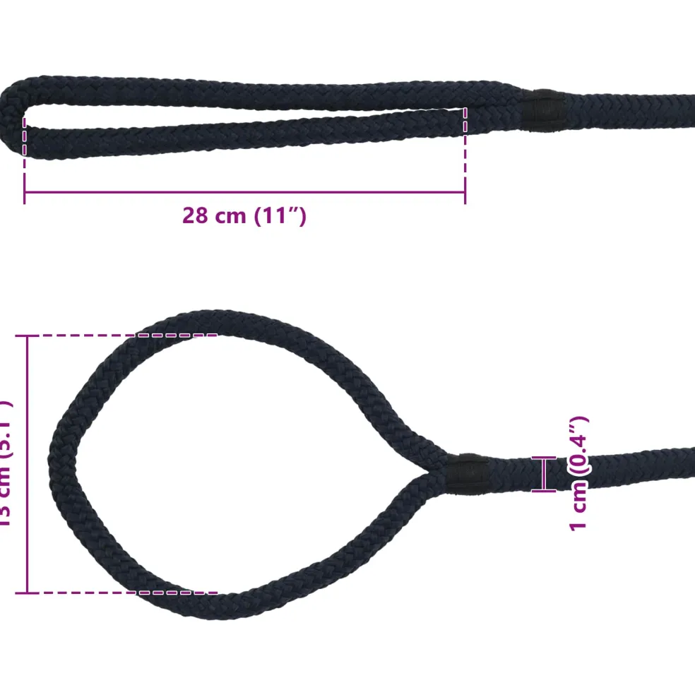 vidaXL Boottouw 10 mm 6 m Koninklijk Blauw Polyester