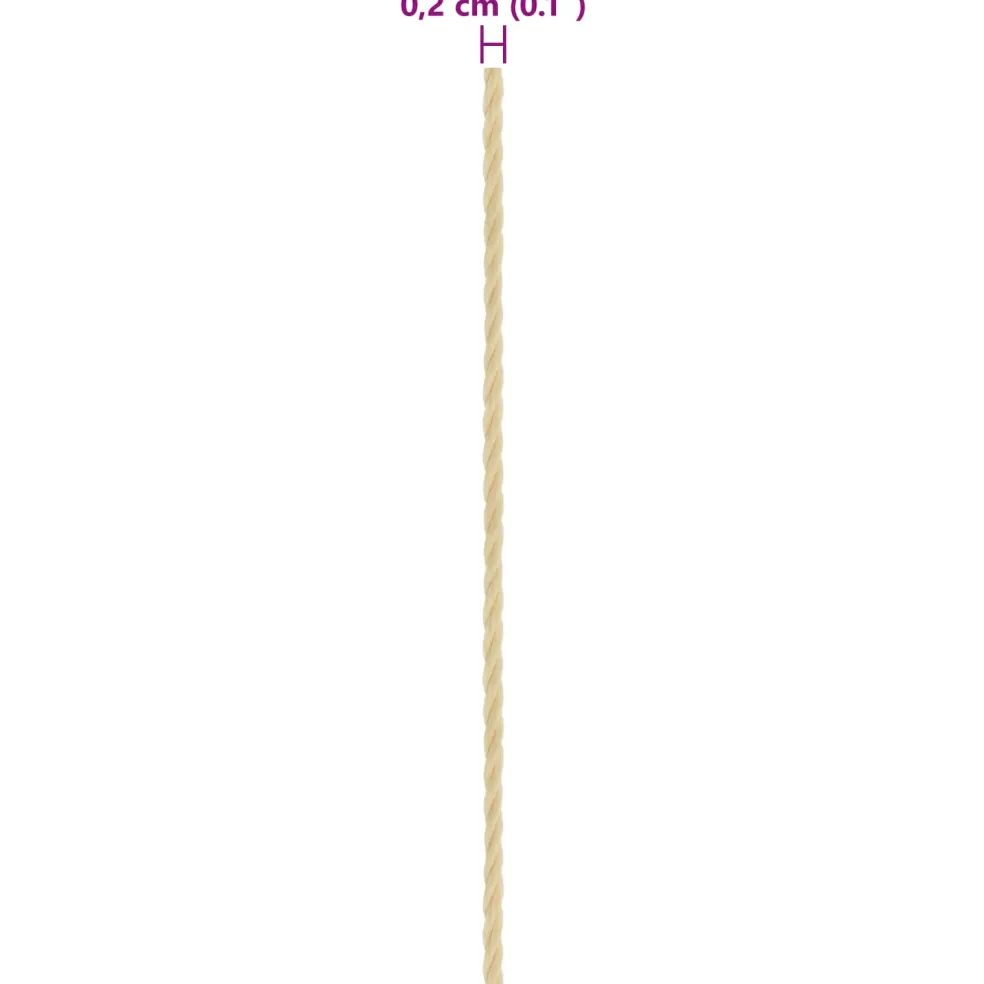 vidaXL Boottouw 2 mm 25 m Naturel