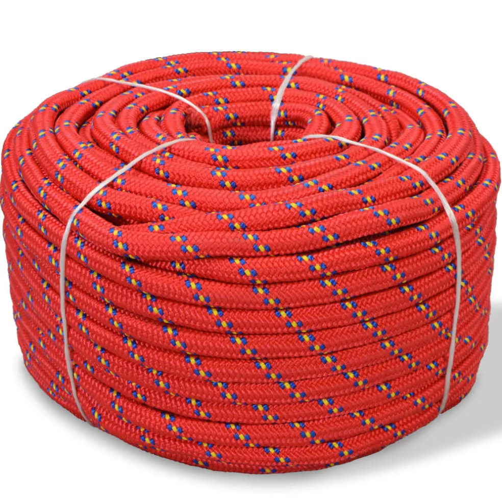 vidaXL Boot touw 6 mm 100 m polypropyleen rood