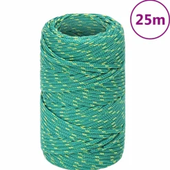 vidaXL Boottouw 2 mm 25 m polypropyleen groen