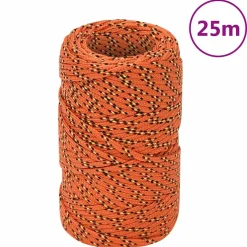 vidaXL Boottouw 2 mm 25 m polypropyleen oranje