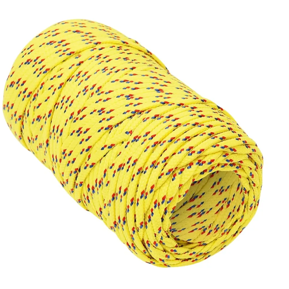vidaXL Boottouw 2 mm 25 m polypropyleen geel