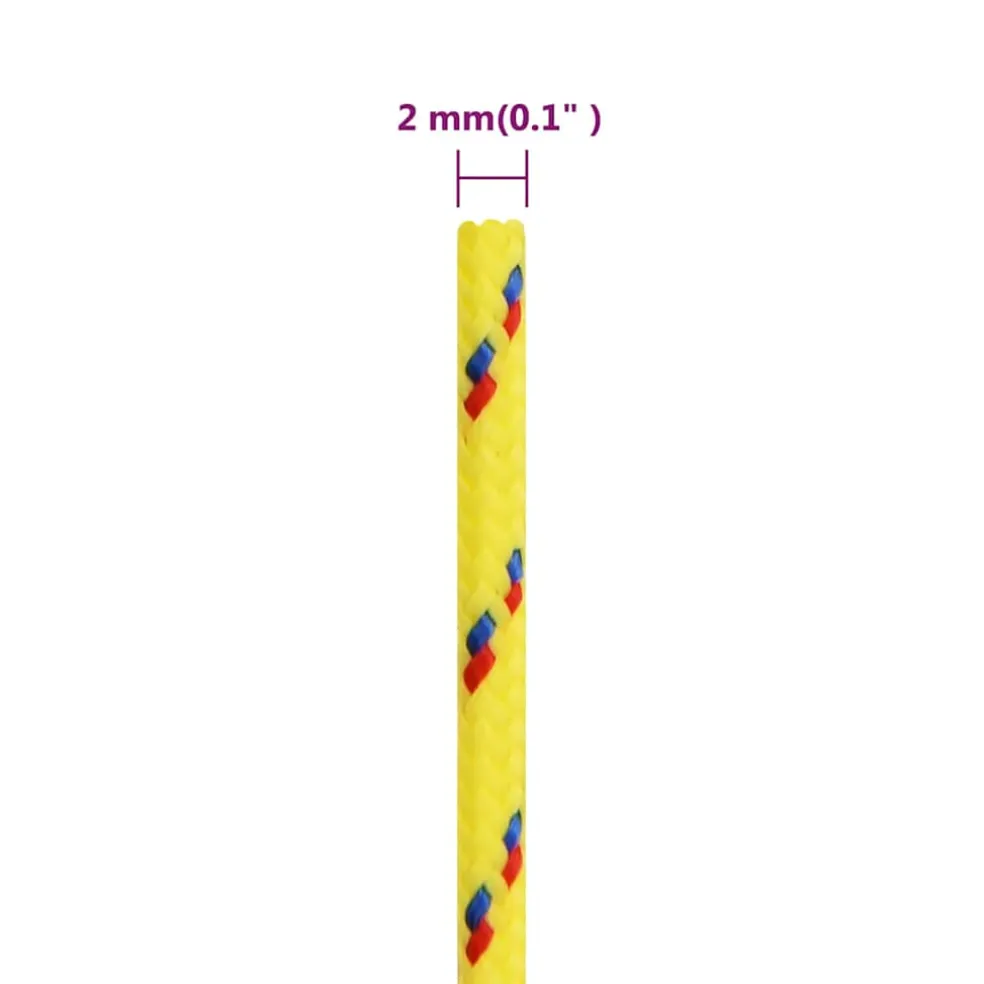 vidaXL Boottouw 2 mm 25 m polypropyleen geel