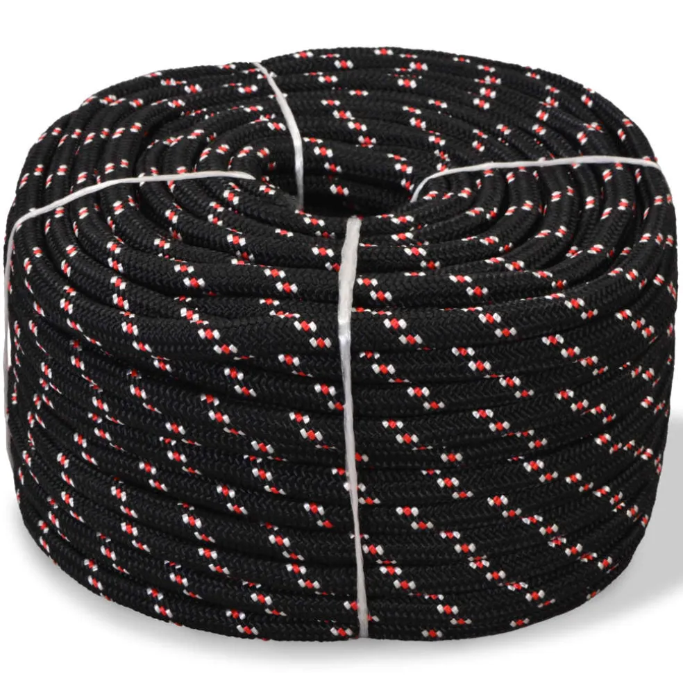vidaXL Boot touw 6 mm 100 m polypropyleen zwart