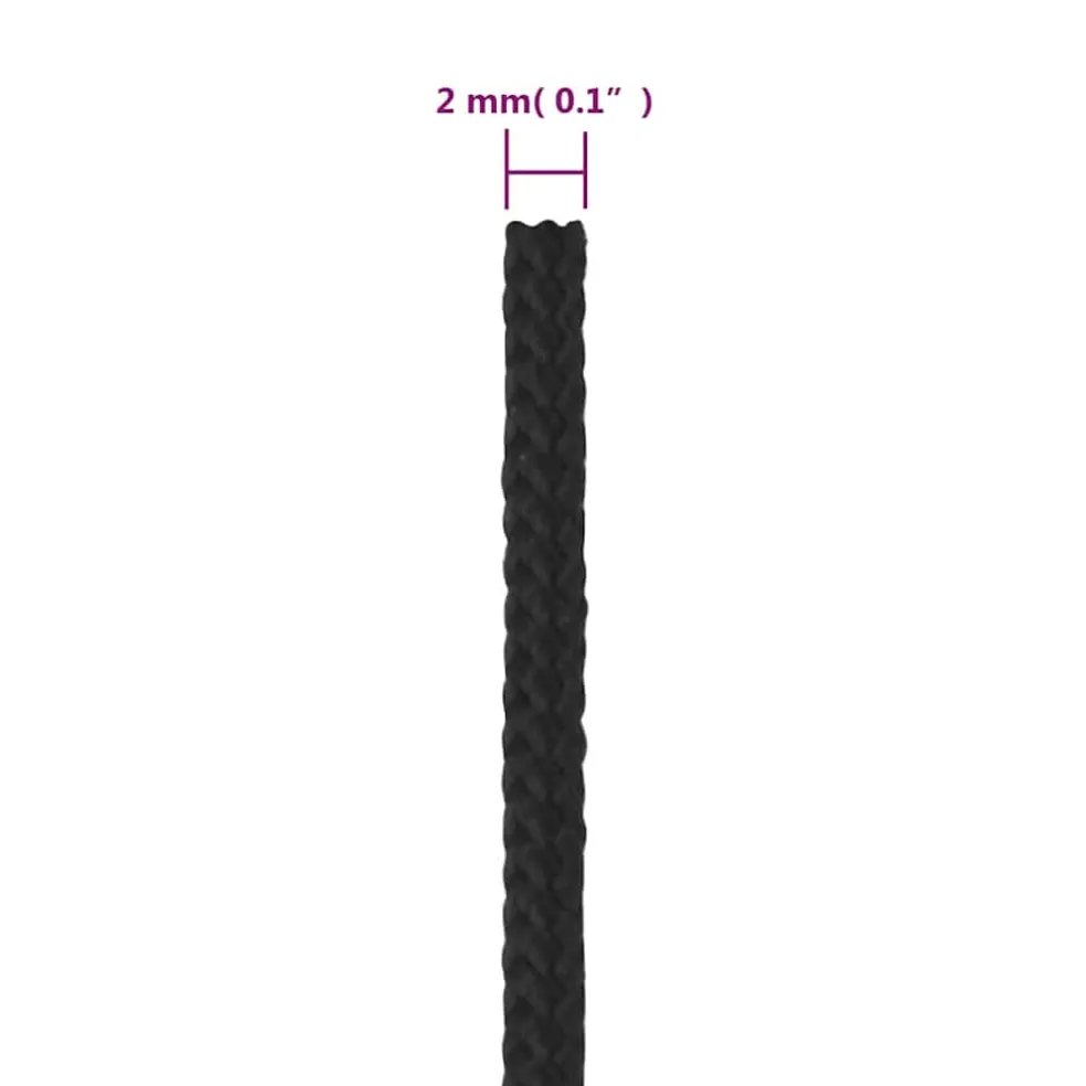 vidaXL Boottouw 2 mm 250 m polypropeen zwart