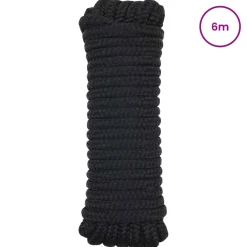 vidaXL Boottouw 10 mm 6 m Zwart Polyester