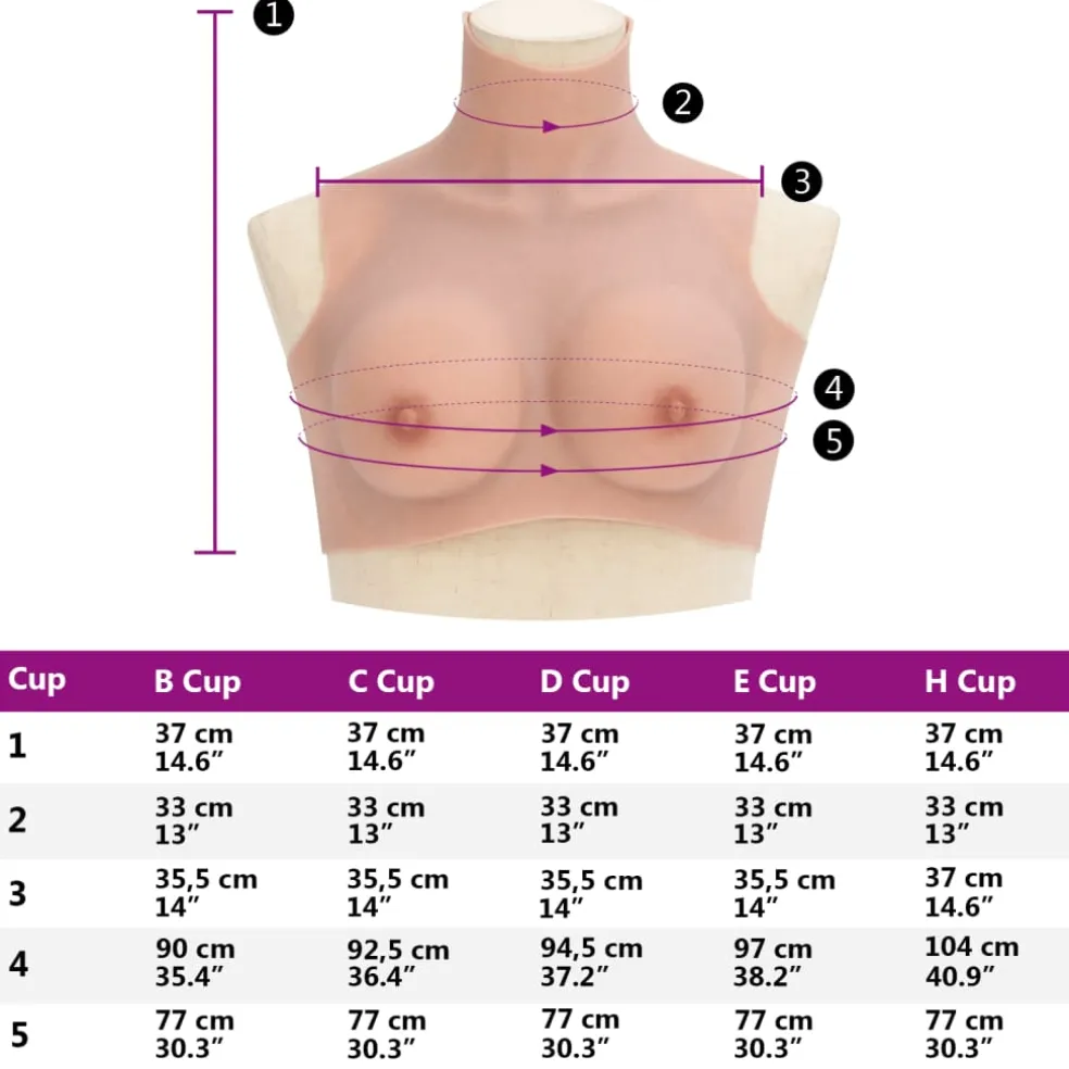 vidaXL Borstprothese B-cup silicone naturel