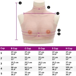vidaXL Borstprothese B-cup silicone Kaukasisch