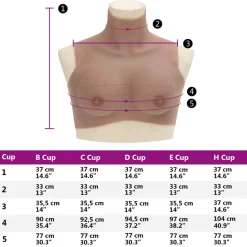 vidaXL Borstprothese B-cup silicone tan