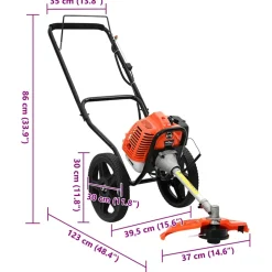 vidaXL Bosmaaier met wielen 52 cc 1,45 kW oranje